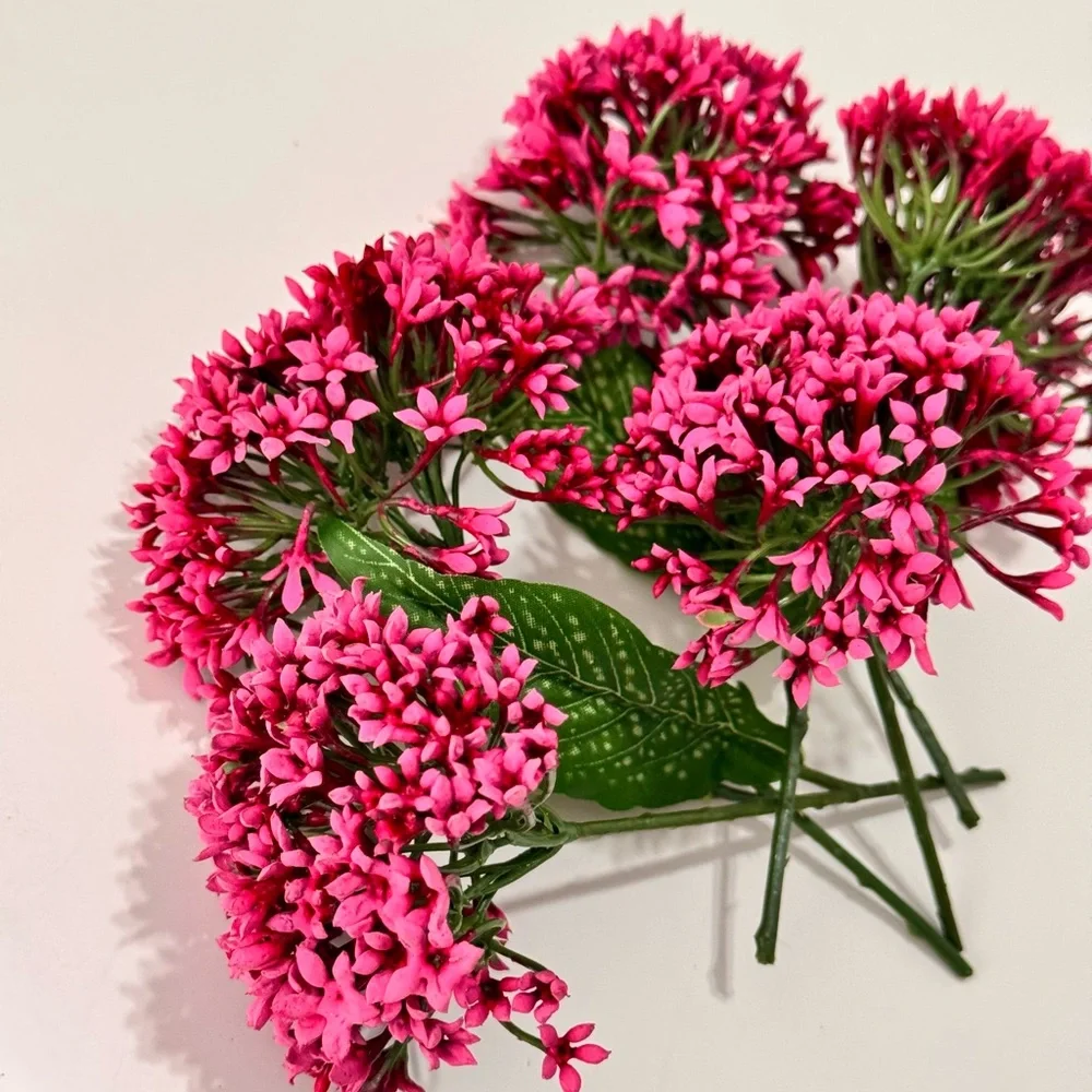 Bouvardia Hot Pink Flower Stems Floral Green Leaves Wedding Arrangement Decor #B
